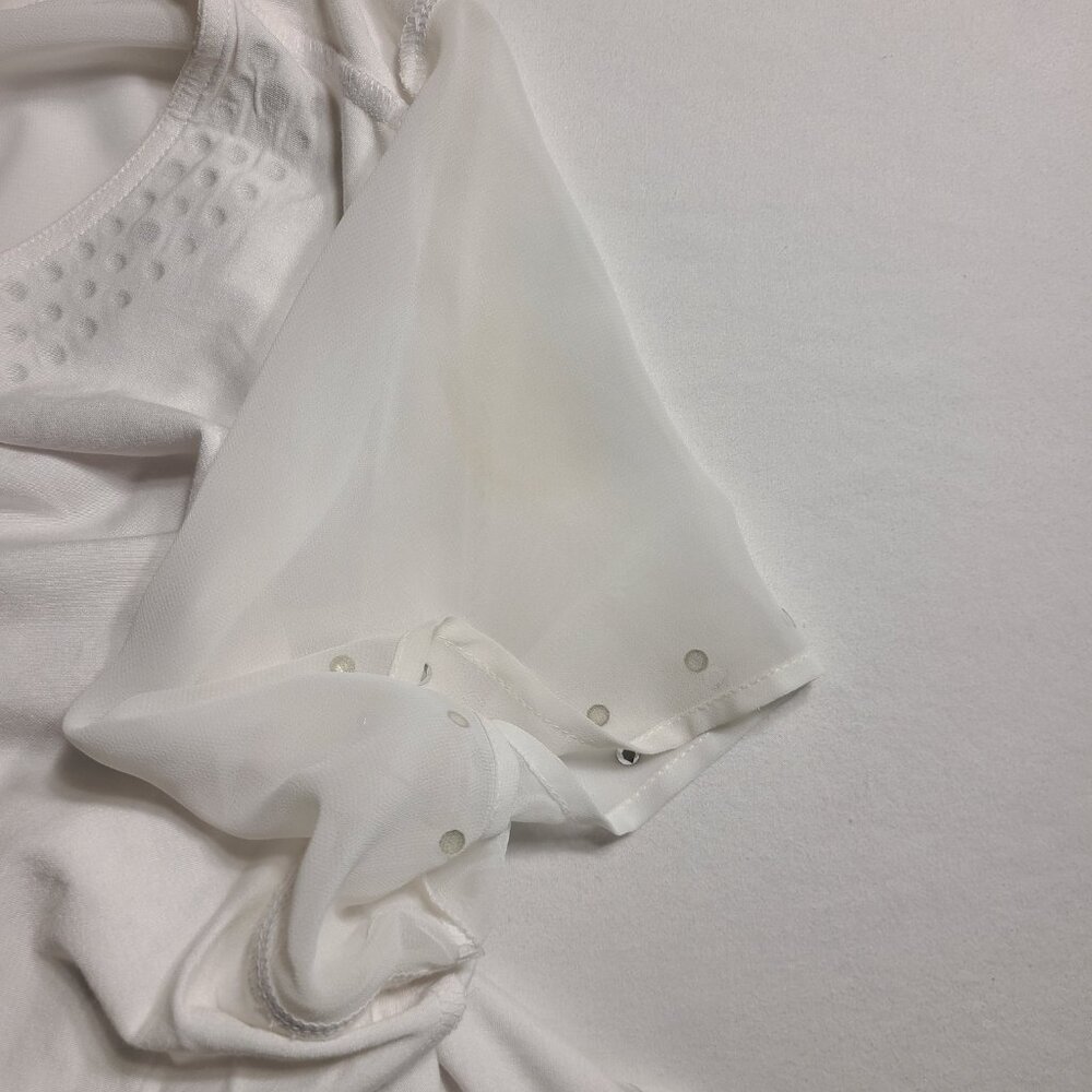 Alfani Women Short Sleeves Top Blouse White Beaded Size 1X A498 - Picture 9 of 10